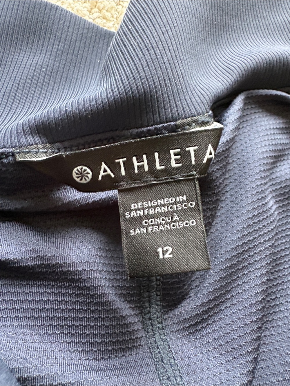 Athleta Navy Ribbed Performance Skort - Picture 2 of 3